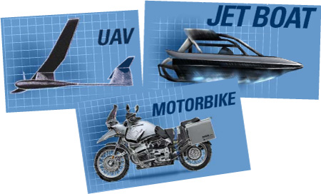 MaxiMog Accessories - Motorcycle Jetboat UAV