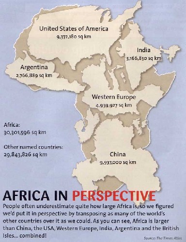 Africa Map - in Perspective