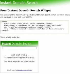Instant Domain Search - Widget