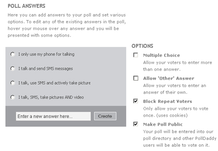 PollDaddy - Answers