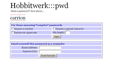 Hobbitwerk:::Passwords Generator