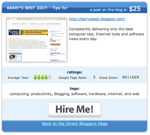 PayPerPost: Blogger Direct