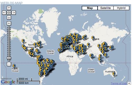 Best of Blogs Awards Map - 2007