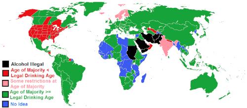 Data on Alcoholic Drinking Age Requirments Worldwide