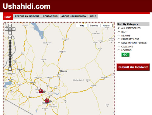 Ushahidi.com Homepage
