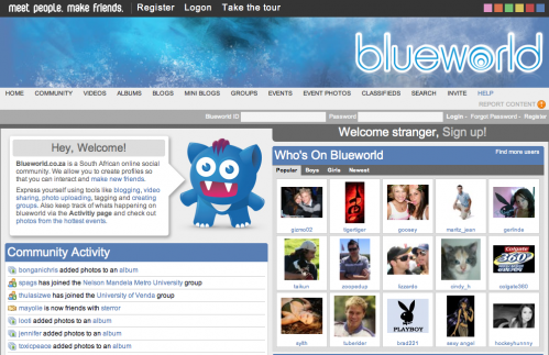 Blueworld: A South African Social Network