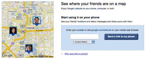 Google Latitude Screenshot