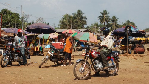 Liberian motorcycle taxi drivers