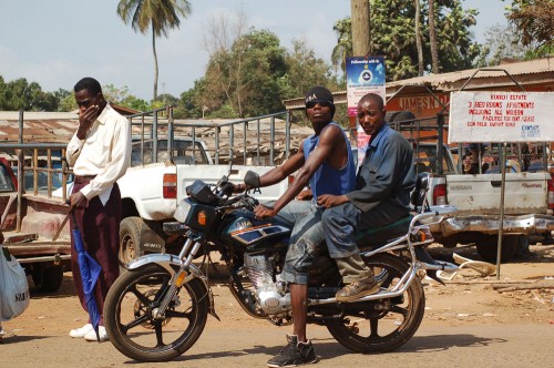 A Liberian motorcycle taxi