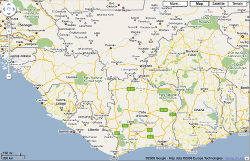 Google Maps in West Africa - May 2009