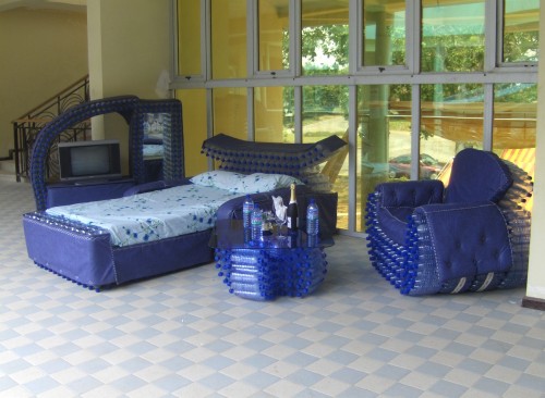 Furniture made out of water bottles