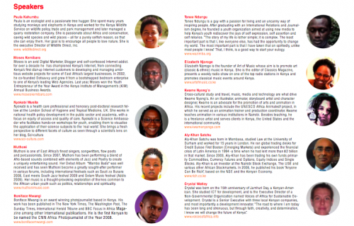 TEDx Nairobi speakers
