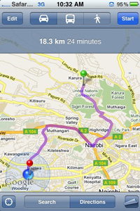 Google Directions   Place  on Couple Weeks Ago Google Turned On Mapping Directions For Kenya