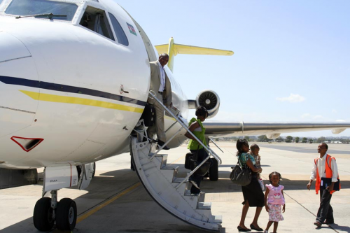 An Airplane Lands in Eldoret