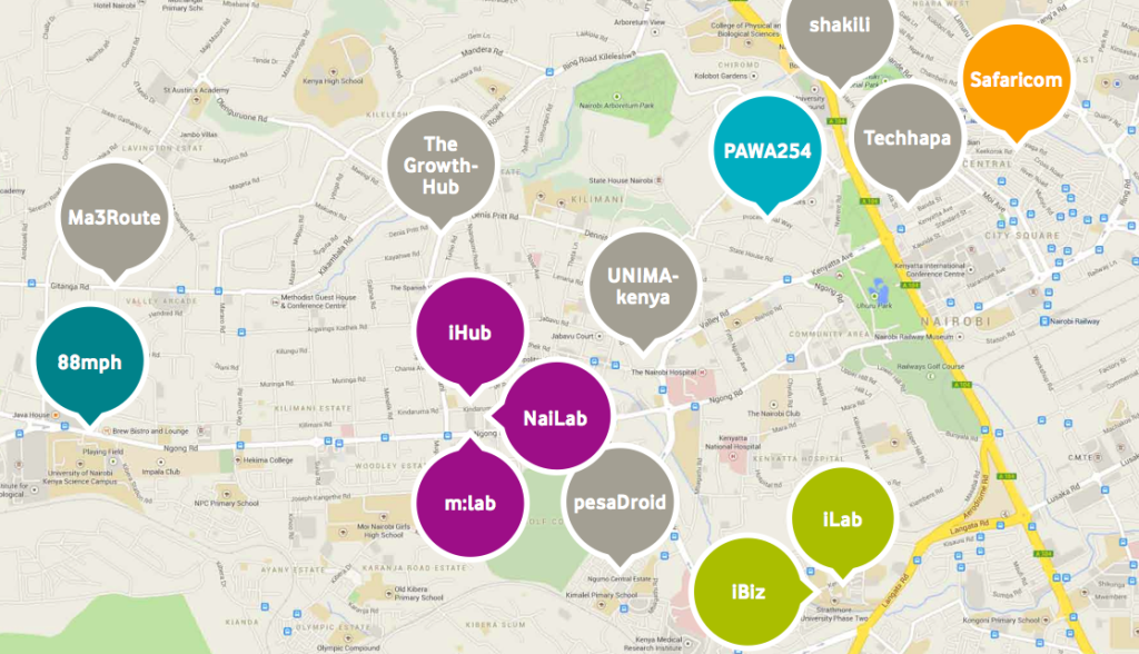 A tech ecosystem map of Nairobi