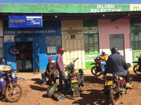Motorcycle couriers in Timau, Kenya