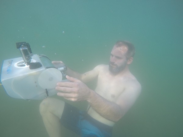 Matt Schoenhold of Teague playing with the OpenROV