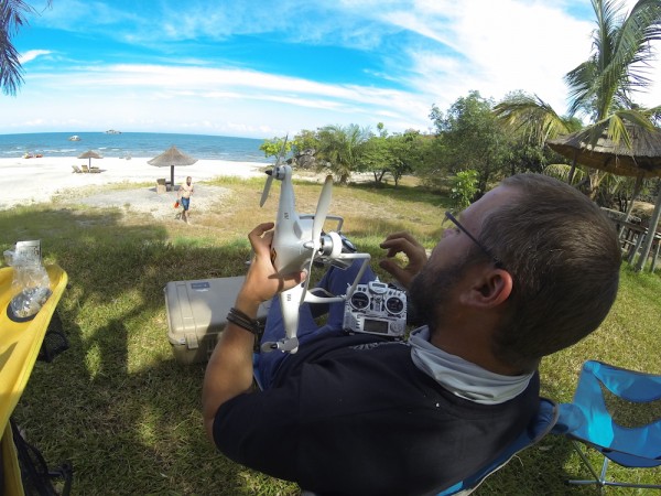 Philip getting ready with the drone