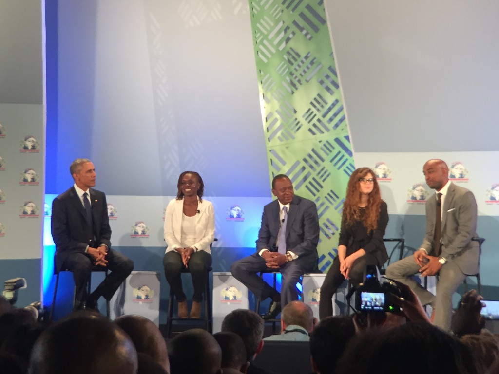 One of the highlights for the week was seeing our very own Judith Owigar, co-founder of Akirachix and long-time iHub member, up on stage seated between President's Uhuru and Obama on the main GES stage.
