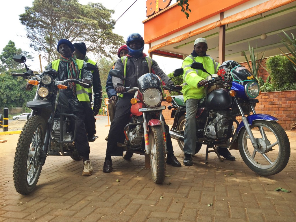 Boda Boda riders pose on the new Kibo K150
