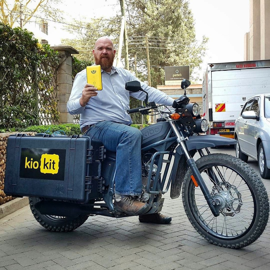 Testing the load of the Kibo K150 with the Kio Kits designed for schools in Africa