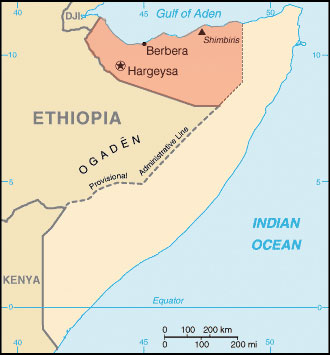 Map of the Republic of Somaliland