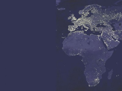 Africa and Europe at night by satellite